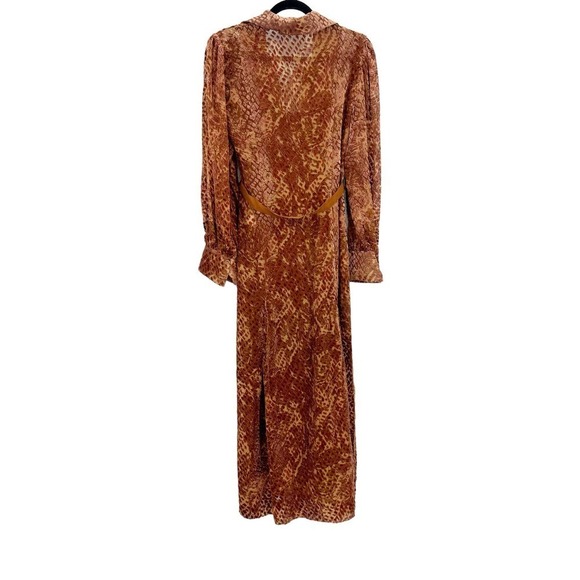 Ulla Johnson Thalia Long Sleeve Velvet Burnout Shirtdress Sienna Size 6 NWT - Picture 10 of 13